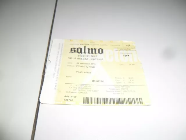 Biglietto Salmo Playlist Tour 2019 Buone Condizioni Originale Rajk