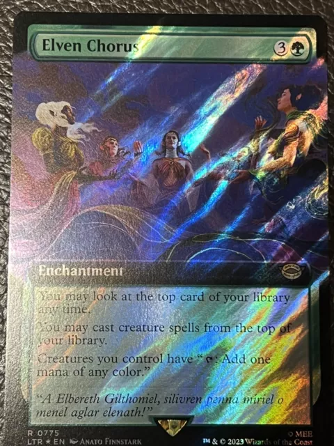 Mtg LTR—Lord Of The Rings— Elven Chorus—Extended Surge FOIL—NM