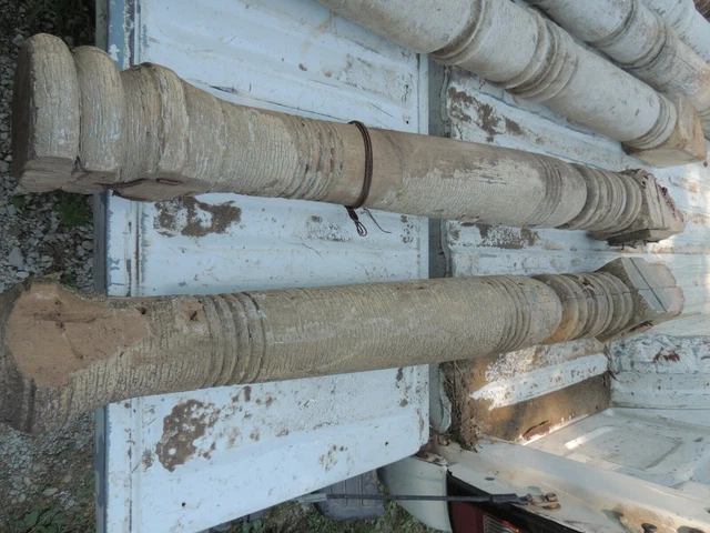 Lot of Antique Vintage Porch Pillars Posts about 5 1/2" wide at the widest area.