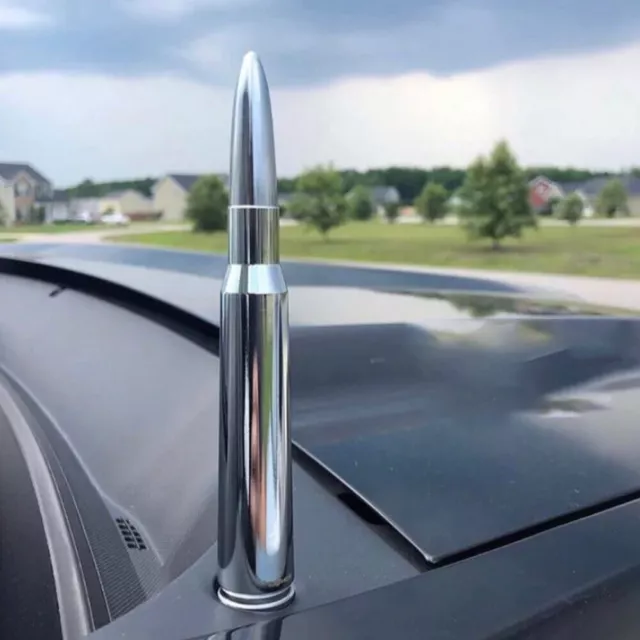 Bullet Antenna 50 Cal Caliber For Chevy GMC Truck SUV Silverado Sierra Denali