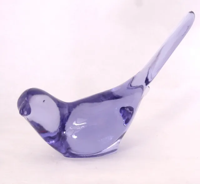 Vintage Fenton Clear Lavender Purple Art Glass Bird of Happiness Figurine