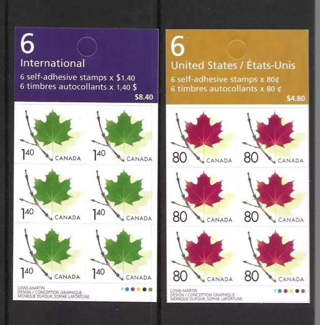 Canada 2000 S/A Die Cut Booklet Stamps sg 2035a/6a