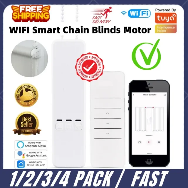 NEWSmart WiFi Chain Roller Blind Shade Shutter Electric Curtain Motor Remote APP