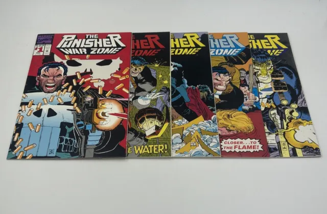 The Punisher War Zone Lot Of 5 Comics 1-5 (1992) Marvel Comics NM