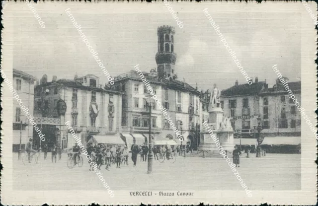 bt57 cartolina vercelli citta' piazza cavour piemonte