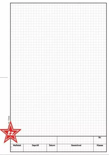 TZ - Arbeitsblätter KARIERT / Zeichenpapier / Zeichenkarton A4