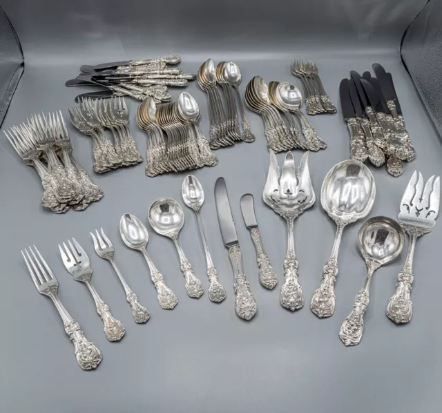 Reed & Barton Francis I 1 Sterling Silver Flatware Set Dinner Service 12 – 108Pc