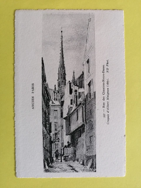 cpa sketch engraving PARIS in 1867 Rue des CHANTRES arrow of OUR LADY