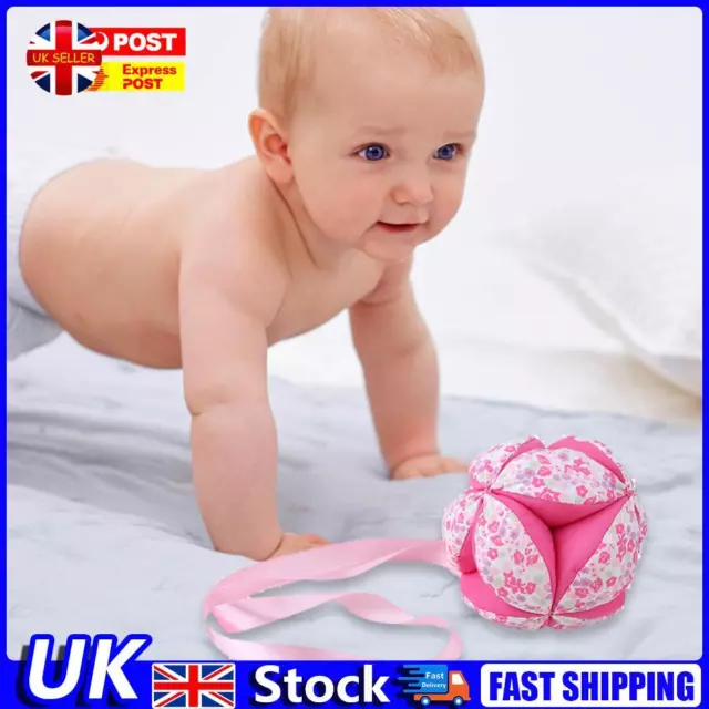 Infant Hand Catching Cloth Ball Crib Rattles Toy Soft Plush Toys (Pink) UK