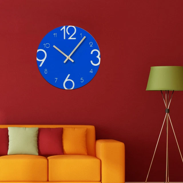 Reloj de pared a batería silencioso colgante reloj de números árabes