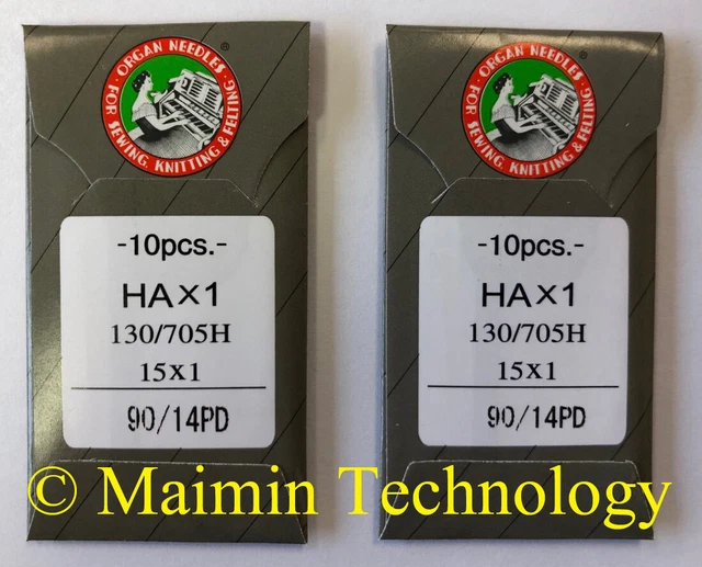 20 90/14 Agujas Máquina De Coser Doméstica De Titanio Órgano Afilado 15X1 Hax1