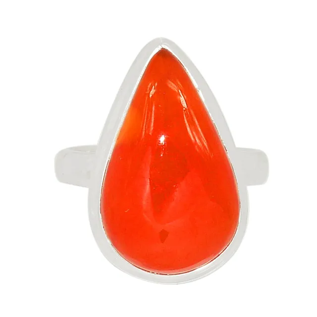 Treated Carnelian 925 Sterling Silver Ring Jewelry s.7 ALLR-24351