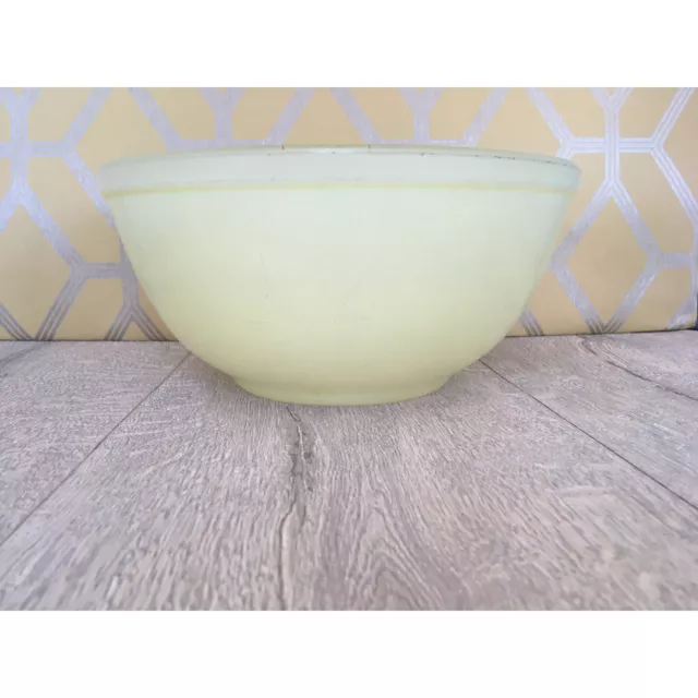 Lemon Yellow Pyrex Mixing Bowl, Vintage JAJ pyrex pale yellow colourware bowl