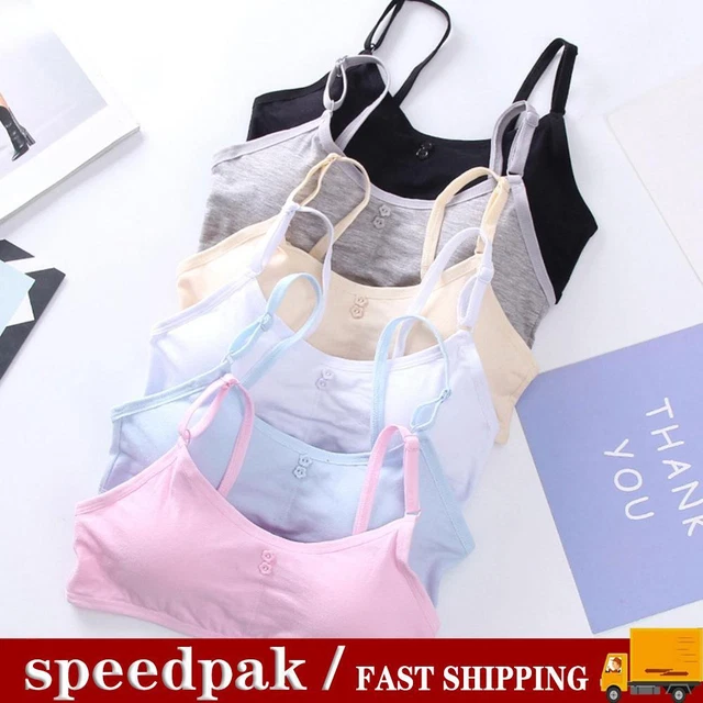 6X Girls Teenage Bra Kids Soft Breathable Cotton Comfort Underwear Tops R8F.NEW