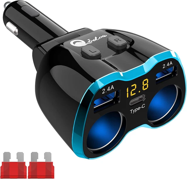 Allume Cigare USB Adaptateur 2-Prise, Prise De Voiture 3 Ports Chargeur De Voitu