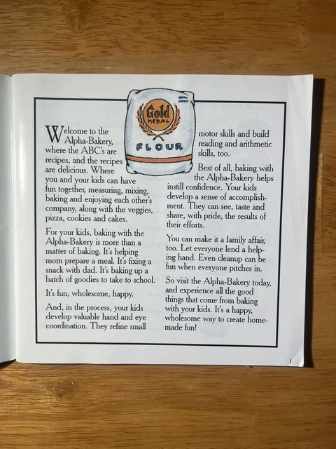 Vintage Alpha-Bakery Children’s Cookbook Gold Medal Flour 1987 ABC Recipes 2