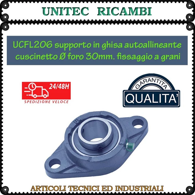 Supporto UCFL 206 Con Cuscinetto Autoallineante - Diametro 30mm | Per Macchinari Industriali