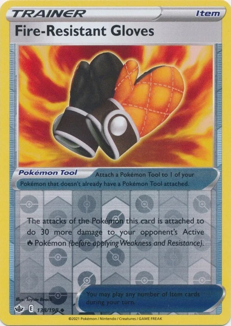 Reverse Holo Fire-Resistant Gloves 138/198 Chilling Reign Uncommon Pokemon TCG