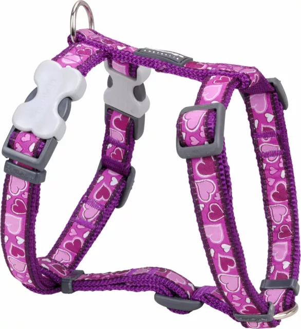 Red Dingo PURPLE Love HEART Harness for Dog or Puppy | Sizes XS - LG | FREE P&P