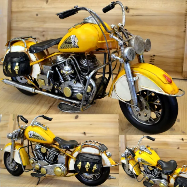 Bike gelb ca.  42 cm lang !!! Motorrad Blechmodell Deko Modell Dekoration NEU