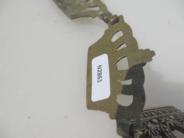 Victorian Brass Chain Light Old Antique Belt Curtain Tie Back Holder Crown 42"L 12
