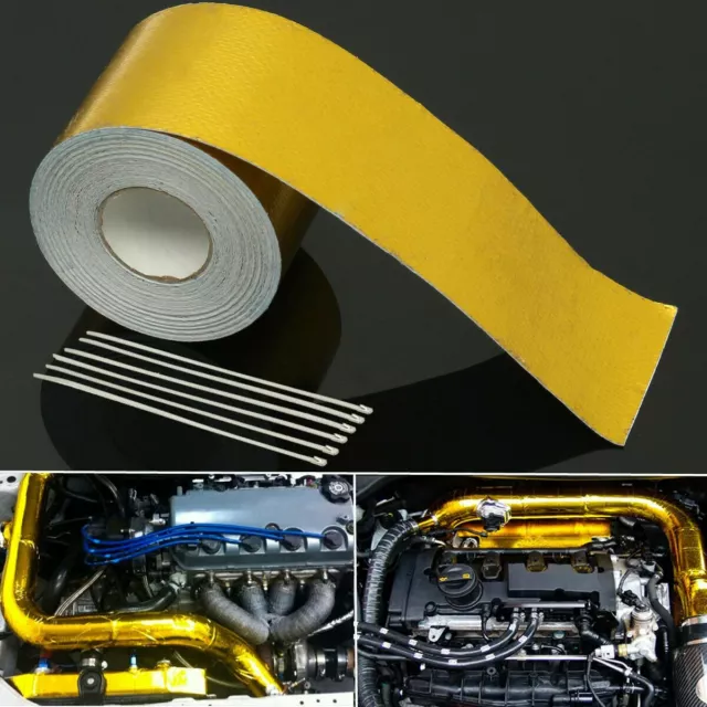 5M High Heat Insulation Wrap Exhaust Header Pipe Tape Cloth For Car Motorcycle