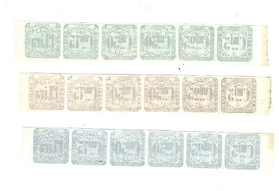 Italy Revenue Stamp - 3 Strips of 6 2