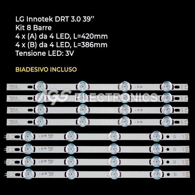 KIT 10 BARRE STRIP LED TV LG AGF78401501 916L-1730A