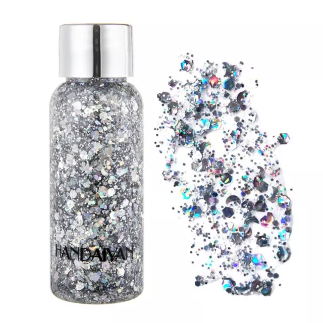 Cosmetic Chunky Body Glitter Gel UV Body Paint for Eyes, Lips, Hair and Body,