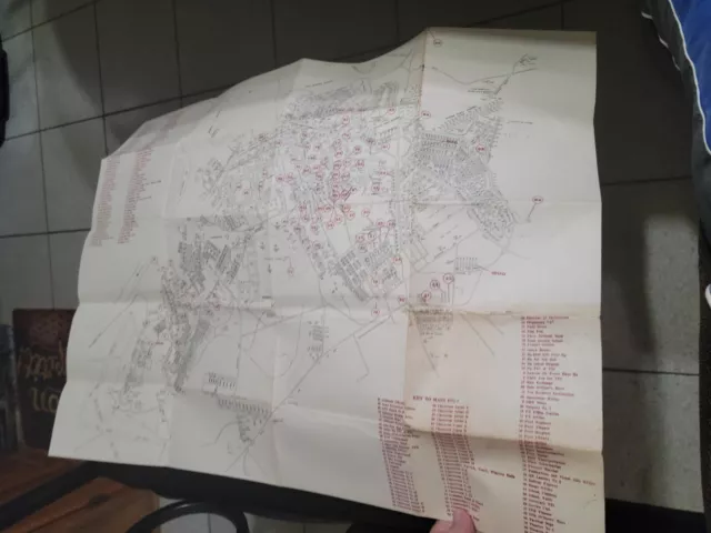 Rare 1943 WW II US Army Fort Benning GA 2 sided Base Map 1st Edition 24 x 18 in
