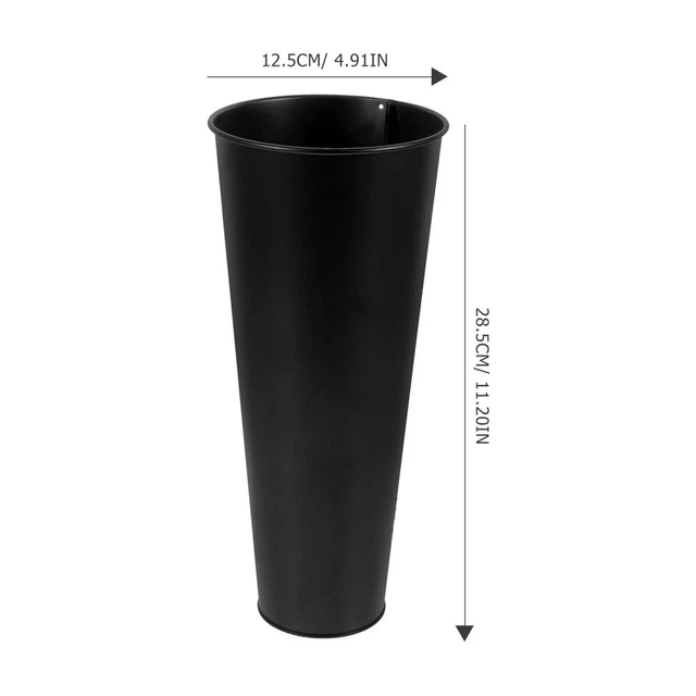 JiatuA Piccolo Bidone Della Spazzatura In Plastica 6,8L – Cestino Rotondo Per Bagno, Cucina, Ufficio E Camera Da Letto – Colore Nero, Design Righe Verticali 19,8x25,4 Cm