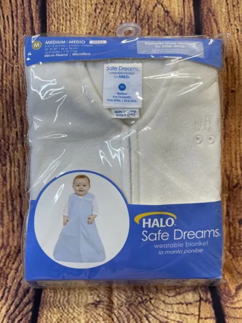 Halo Safe Dreams Wearable Blanket Cream Fleece Medium 6-12 Months 16-24 lbs New