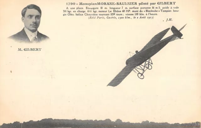 Cpa Aviation Monoplan Morane Saulnier Pilote Par Gilbert