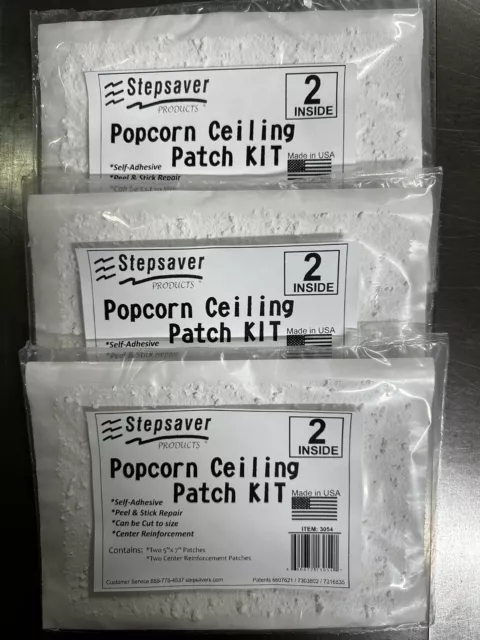 Self Adhesive Popcorn Ceiling Repair Patch. USA Made Since 1999.  5”x 7” Patches