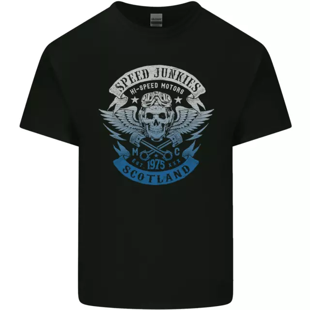 Scotland Speed Junkies Biker Motorcycle Mens Cotton T-Shirt Tee Top