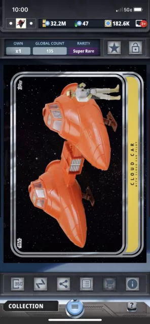 Star Wars Card Trader - Vintage Collector's Series VCS Gold Cloud Car with Pilot