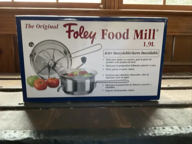 The Original Foley Stainless Steel Healthy Food Mill 50024 2-Quart Silver NEW