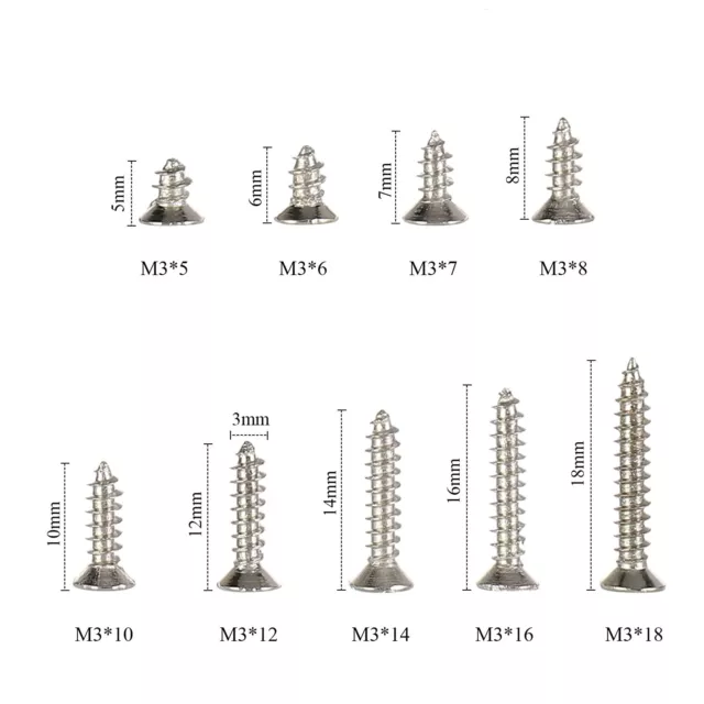 M3 Phillips Flat Head Self-Tapping Screws Carbon Steel Countersunk Head Tapping