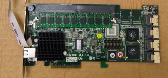 Areca ARC-1280ML VER: C PCIE x 8 16-Port 1GB DDR2 RAID Controller