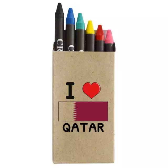 6 x 'I Love Qatar' Juego de crayones de colores (CY00015601)