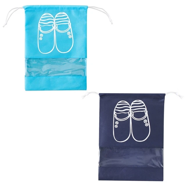 Shoe Storage Bags 10 Pcs Dustproof Waterproof Clear Window Drawstring Bag