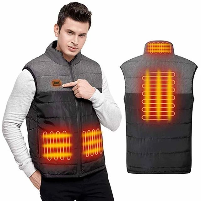 Men Winter Warm Heated Coat Jacket Electric USB Heating Vest Coat WarmUp Clothes