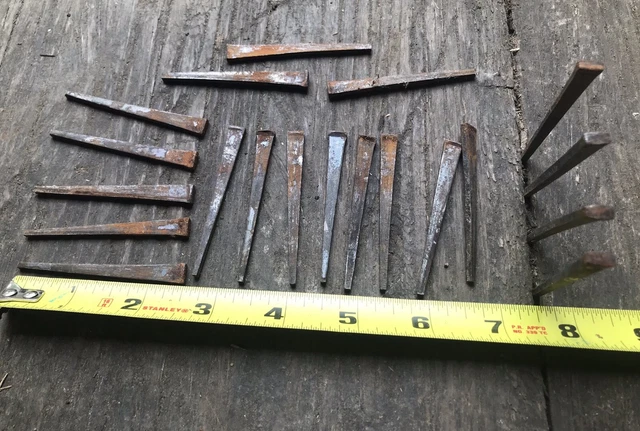 Vintage Lot of 30 2.5” Square / Rectangle Head Iron Nails 2