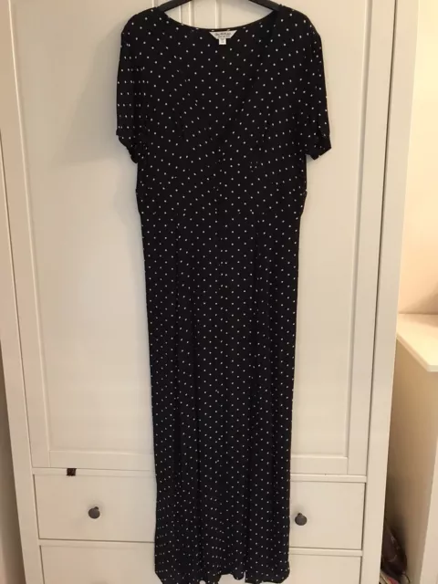POLKA DOT MIDAXI Dress Miss Selfridge Black White Stretch Ruffle