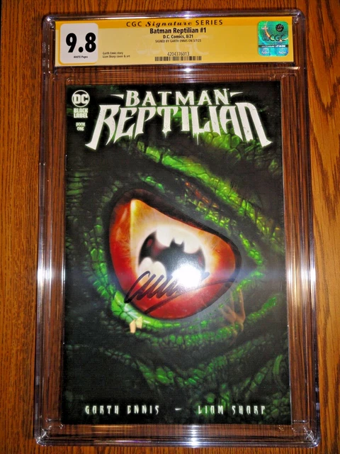 Batman Reptilian #1 Rare Garth Ennis Signed CGC 9.8 NM/M SS Sharp A 1st Print DC
