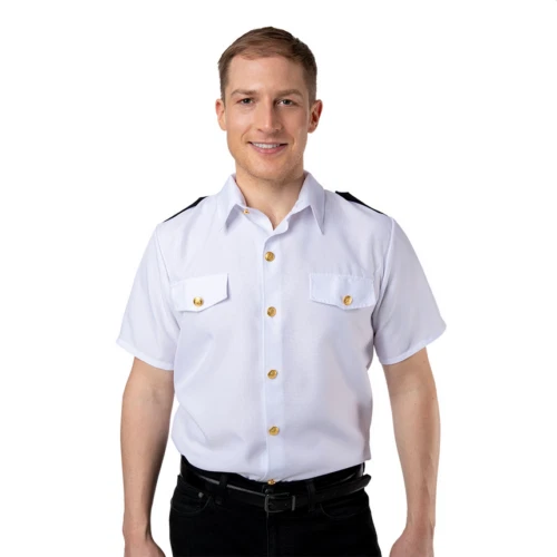 Capitaine Chemise Costume pour Hommes Airline Pilote Déguisement Adultes