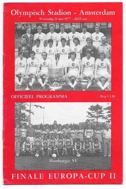 1977 EUROPAPOKALSIEGER POKALFINALE HSV HAMBURG v. ANDERLECHT EUR 53