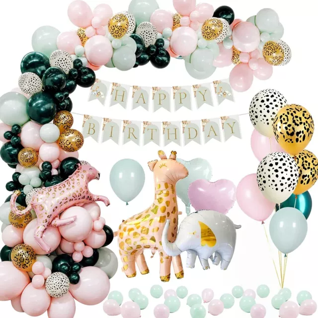 Palloncino Arco Festa di Compleanno Kit Con Animali Giungla Tema - Include  75 +