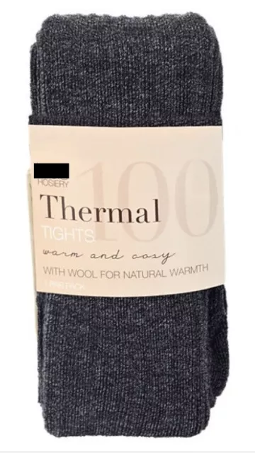 EX M&S WOMENS Ladies 100 Denier Wool Blend Thermal Ribbed Thick Soft Tights  £9.99 - PicClick UK