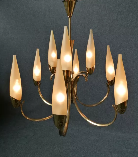 50er J. Leuchte °MID CENTURY CHANDELIER ° ERNEST IGL zugeschrieben VINTAGE Retro